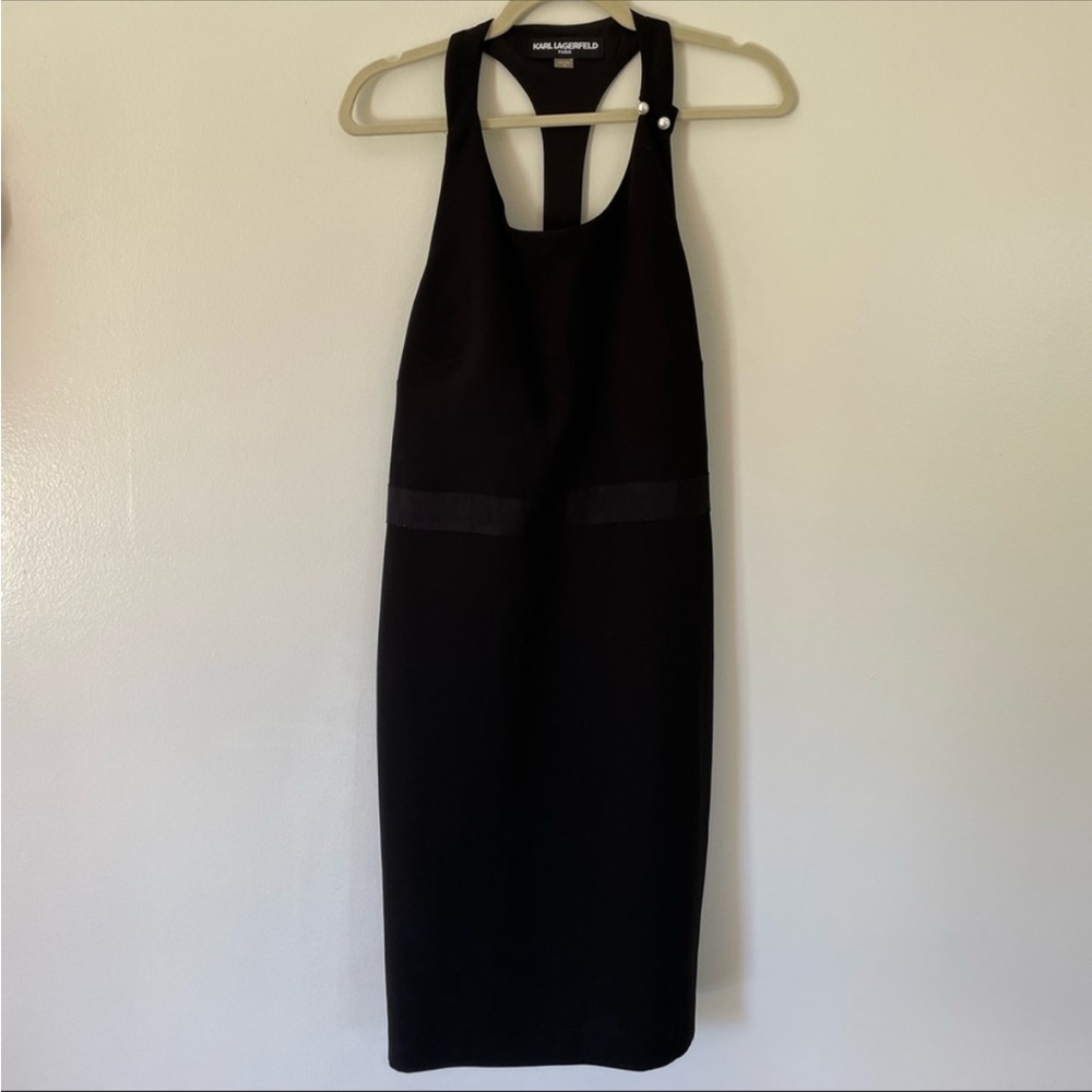 Karl Lagerfeld backless little black dress